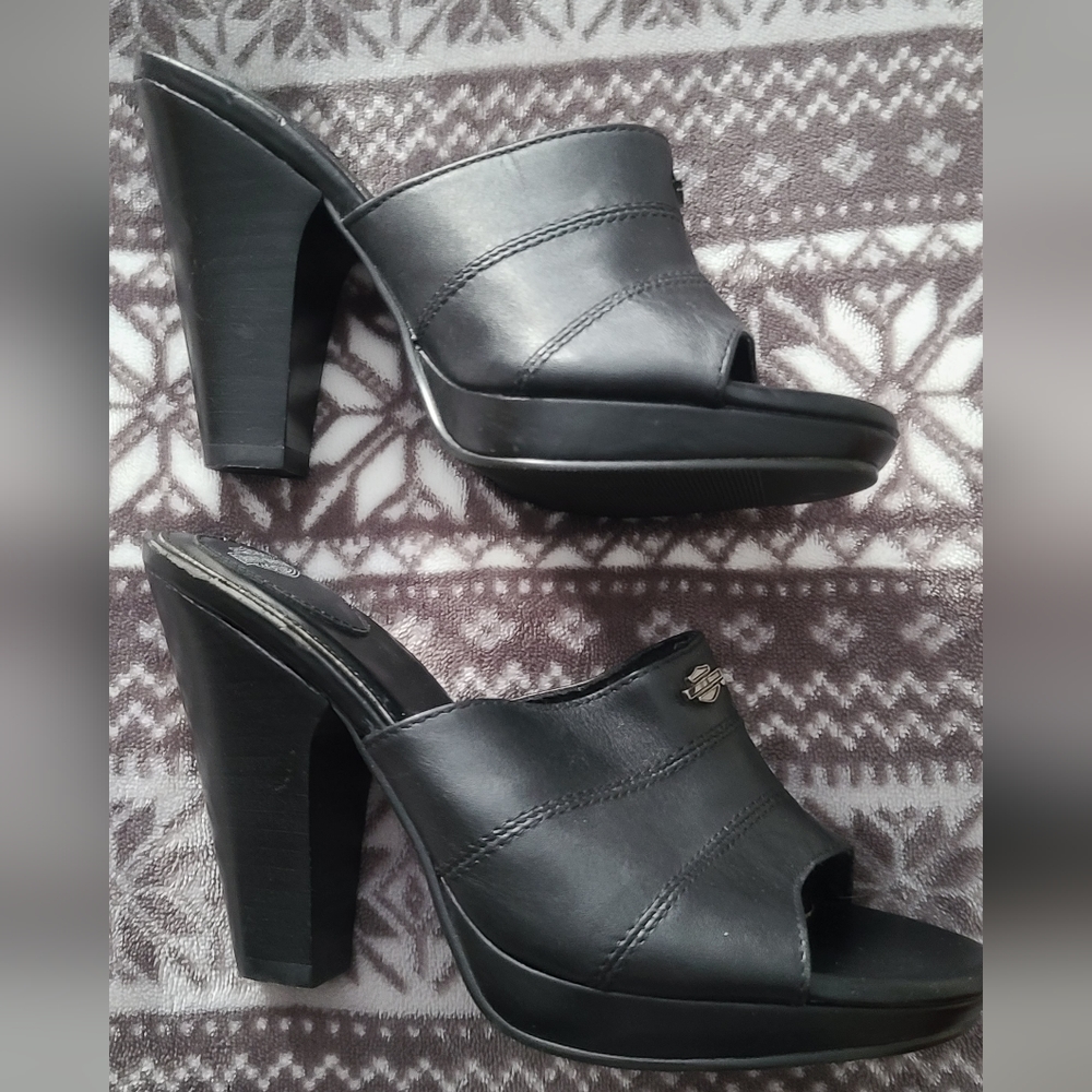 Harley-Davidson Leather Heel Sandals - Picture 1 of 10